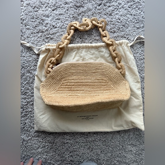 Sezane Isabelle Bag in Natural Woven Raffia - Picture 6 of 7